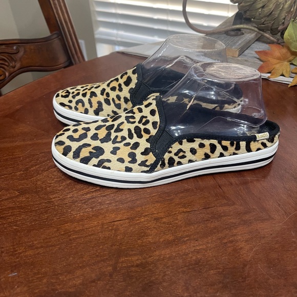 Keds X Kate Spade New York shoes Double Decker Leopard Print Calf Hair Mules 8 - Picture 1 of 11